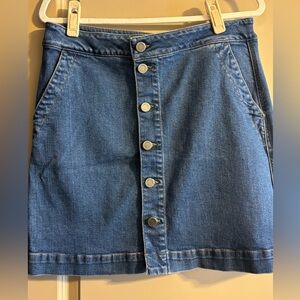 LOFT Blue Denim Mini Skirt